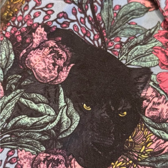 🆕 EVRYDAY JANE Floral Women's Palazzo Pants w/black panther design Sz Large NWT - Picture 10 of 10